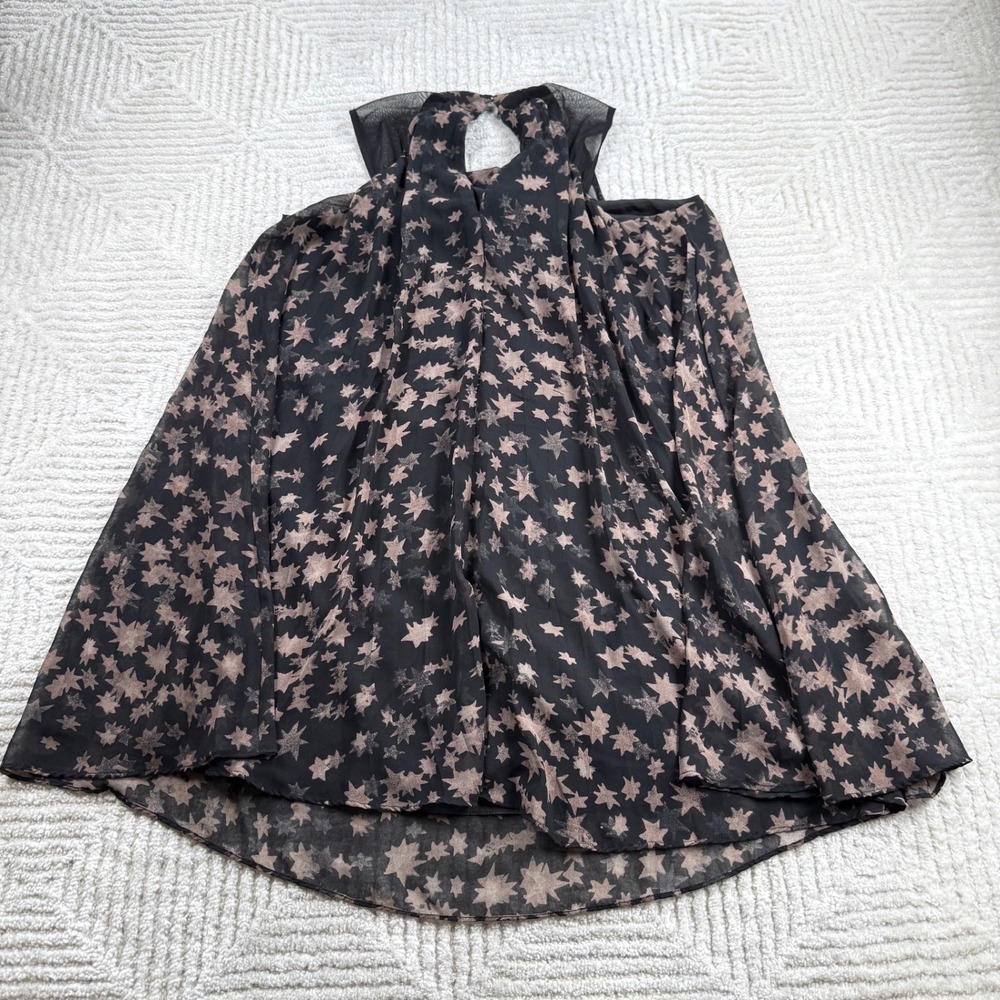 BCBGeneration Star Print Dress Womens S Black Celestial Whimsigoth Ethereal Edgy - Picture 2 of 13